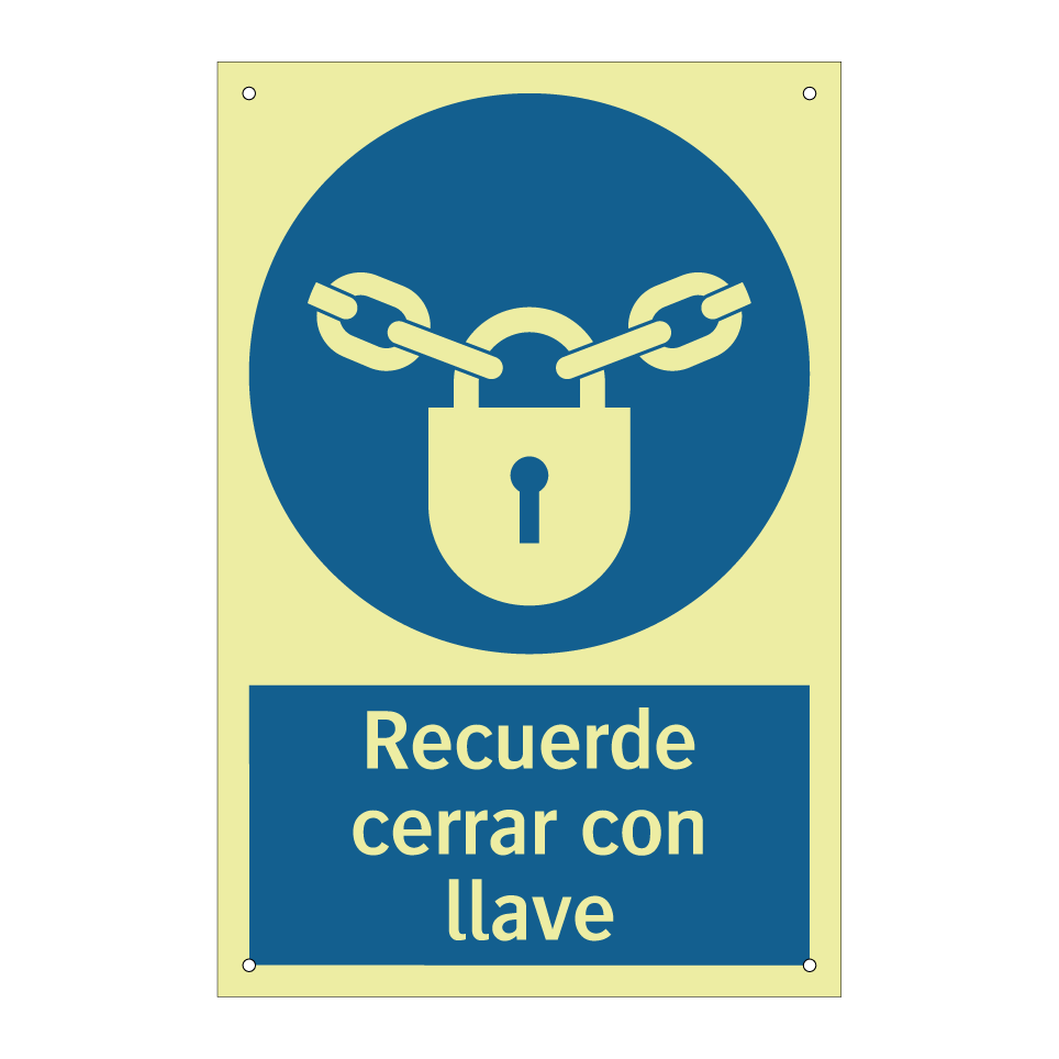Recuerde cerrar con llave