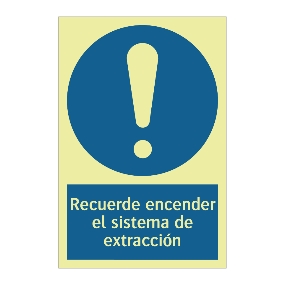 Recuerde encender el sistema de extracción