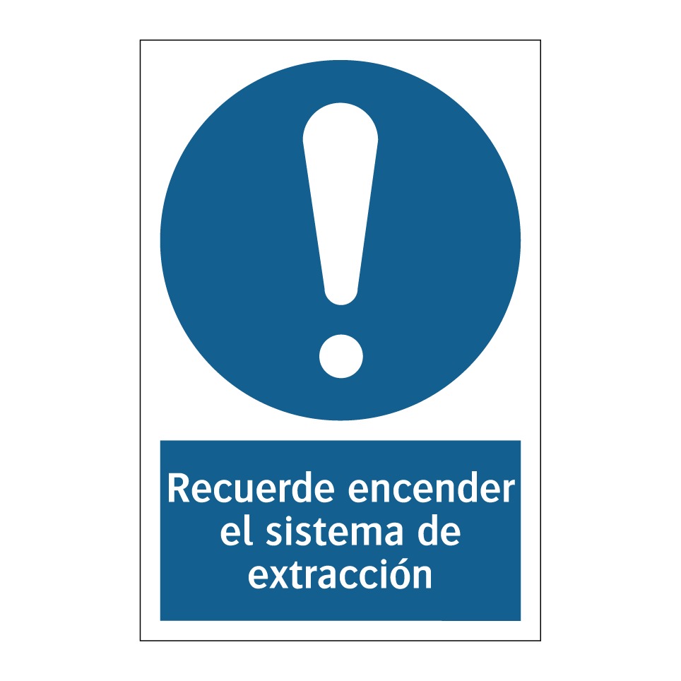Recuerde encender el sistema de extracción