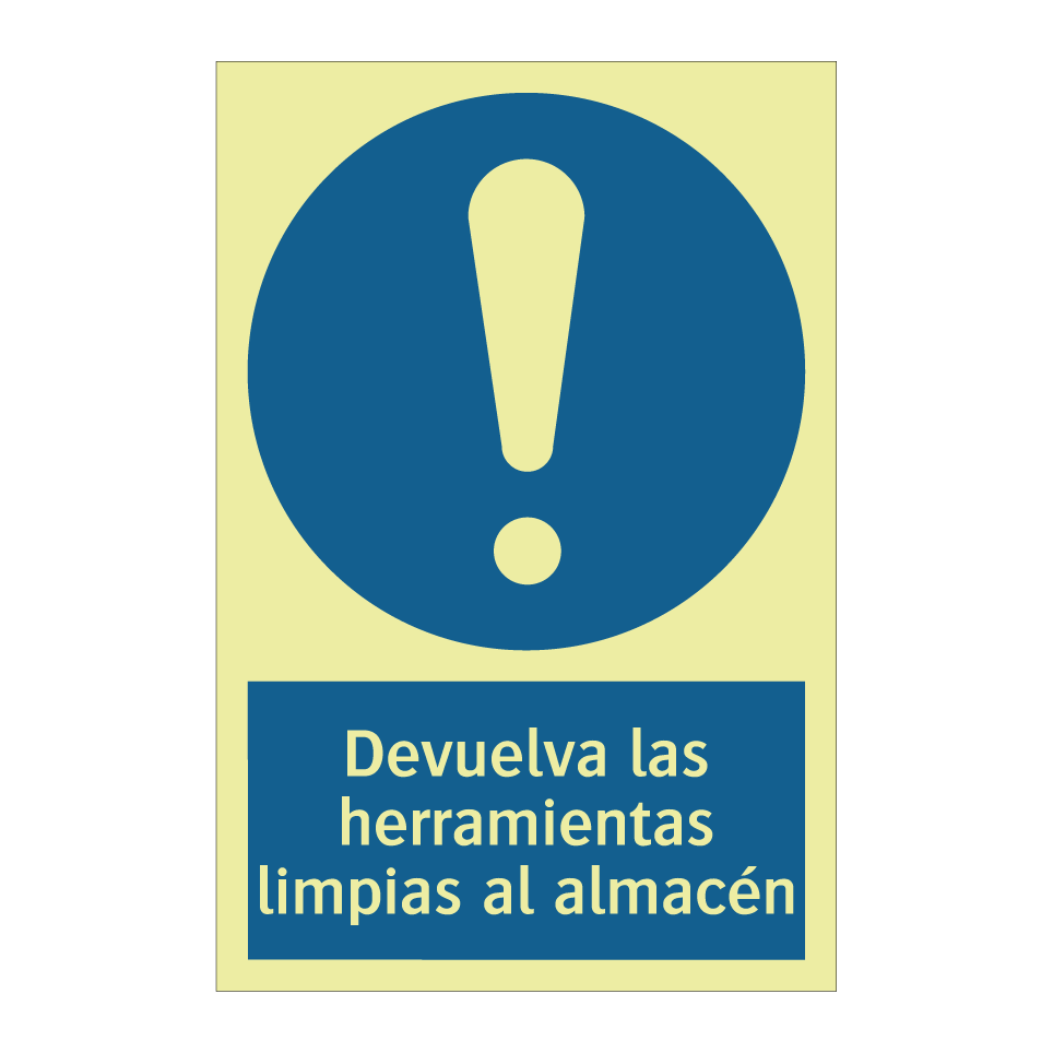 Devuelva las herramientas limpias al almacén