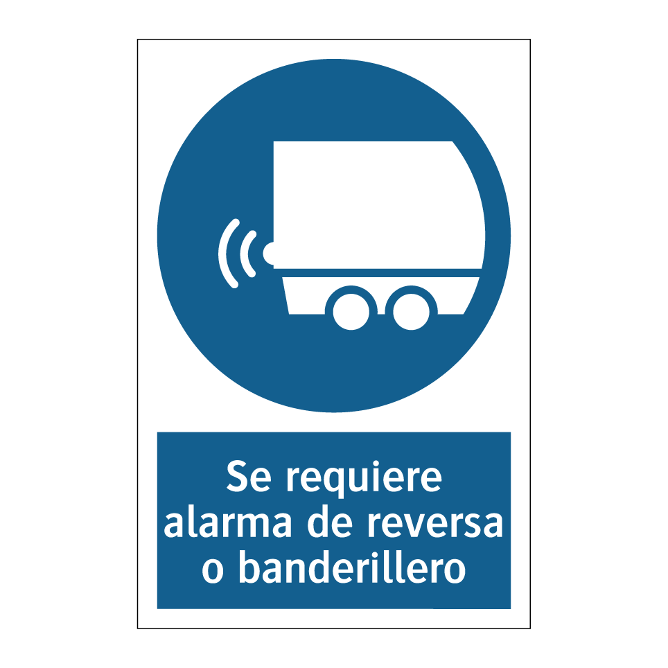 Se requiere alarma de reversa o banderillero