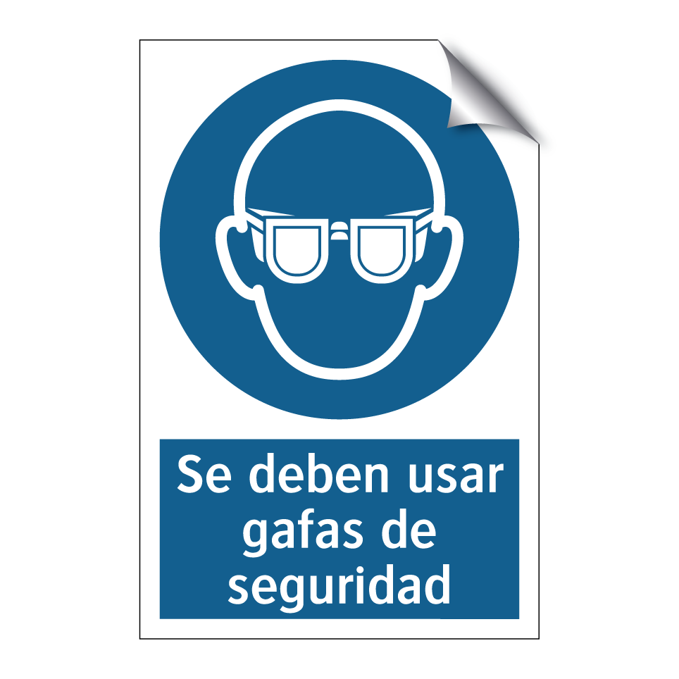 Se deben usar gafas de seguridad