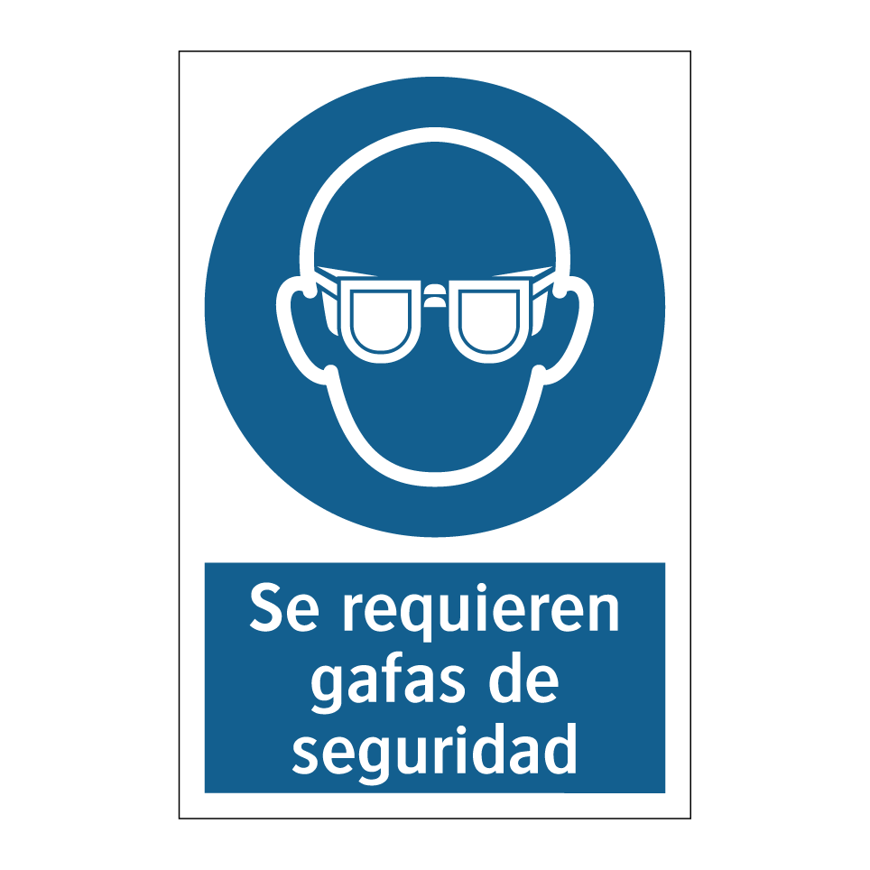 Se requieren gafas de seguridad