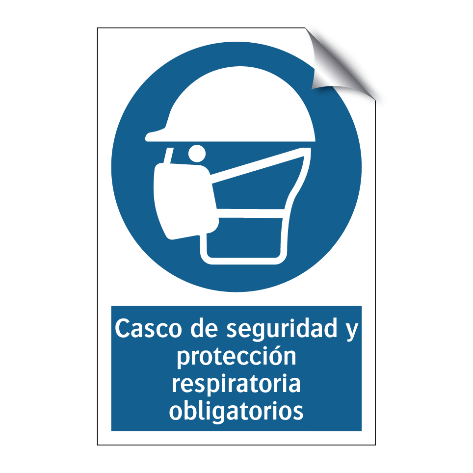 Casco de seguridad y protección respiratoria obligatorios