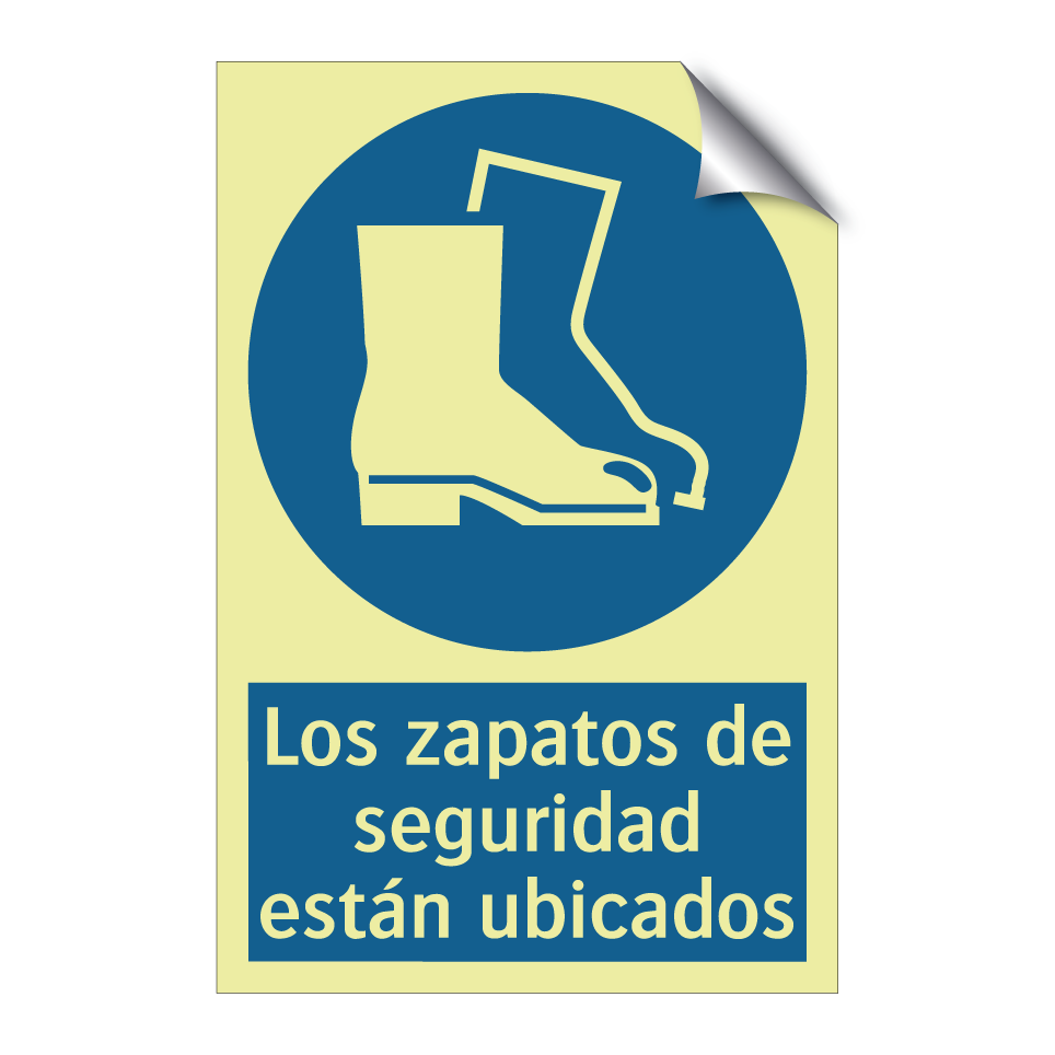 Los zapatos de seguridad están ubicados