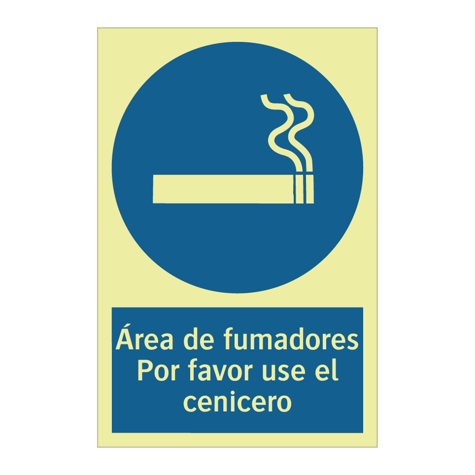 Área de fumadores Por favor use el cenicero
