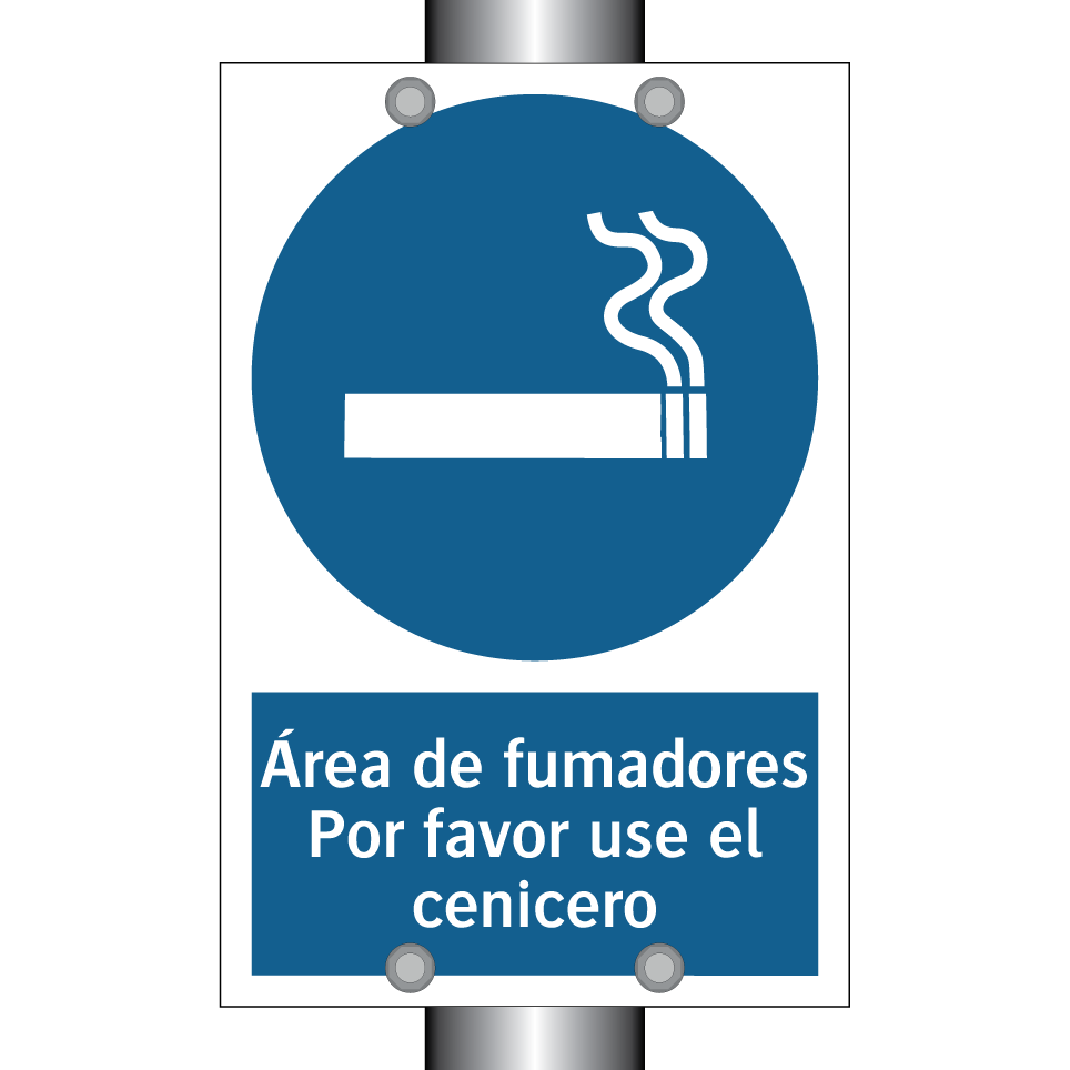 Área de fumadores Por favor use el cenicero