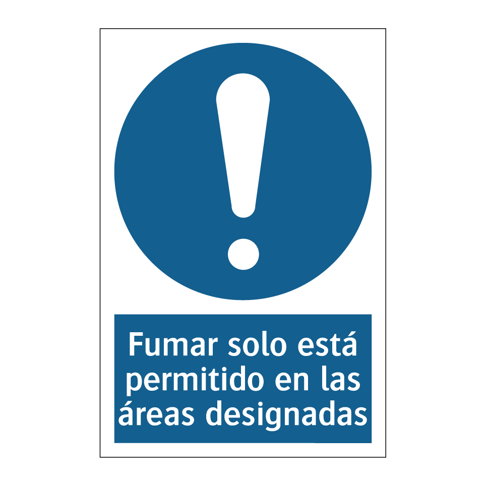 Fumar solo está permitido en las áreas designadas