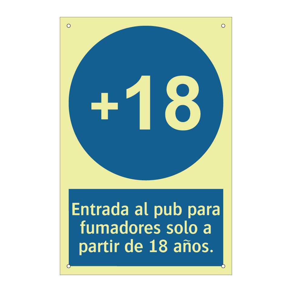 Entrada al pub para fumadores solo a partir de 18 años.