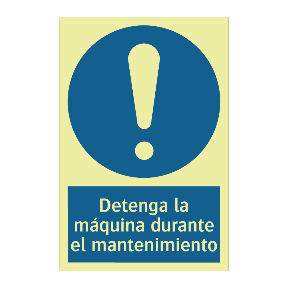 Detenga la máquina durante el mantenimiento