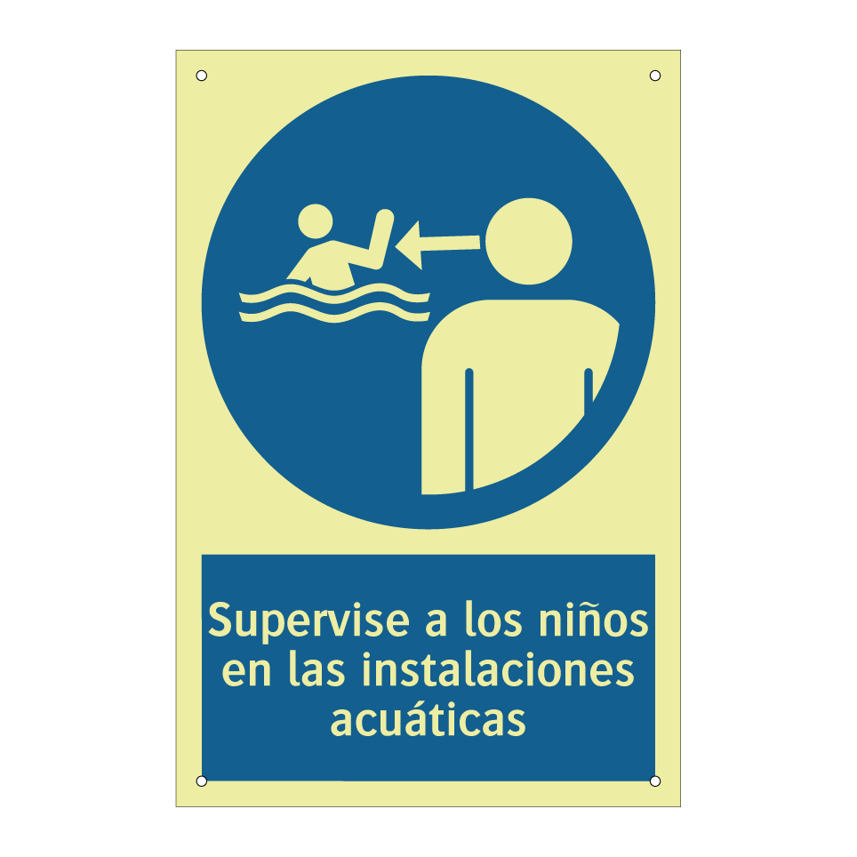Supervise a los niños en las instalaciones acuáticas