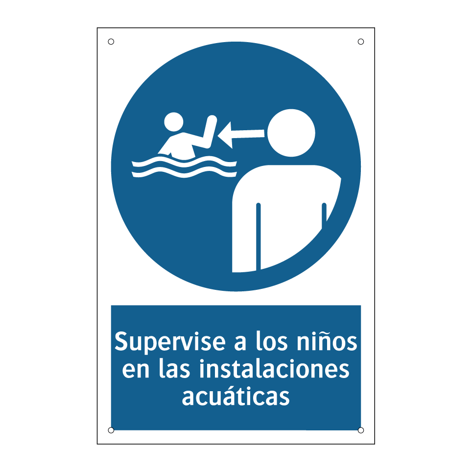 Supervise a los niños en las instalaciones acuáticas
