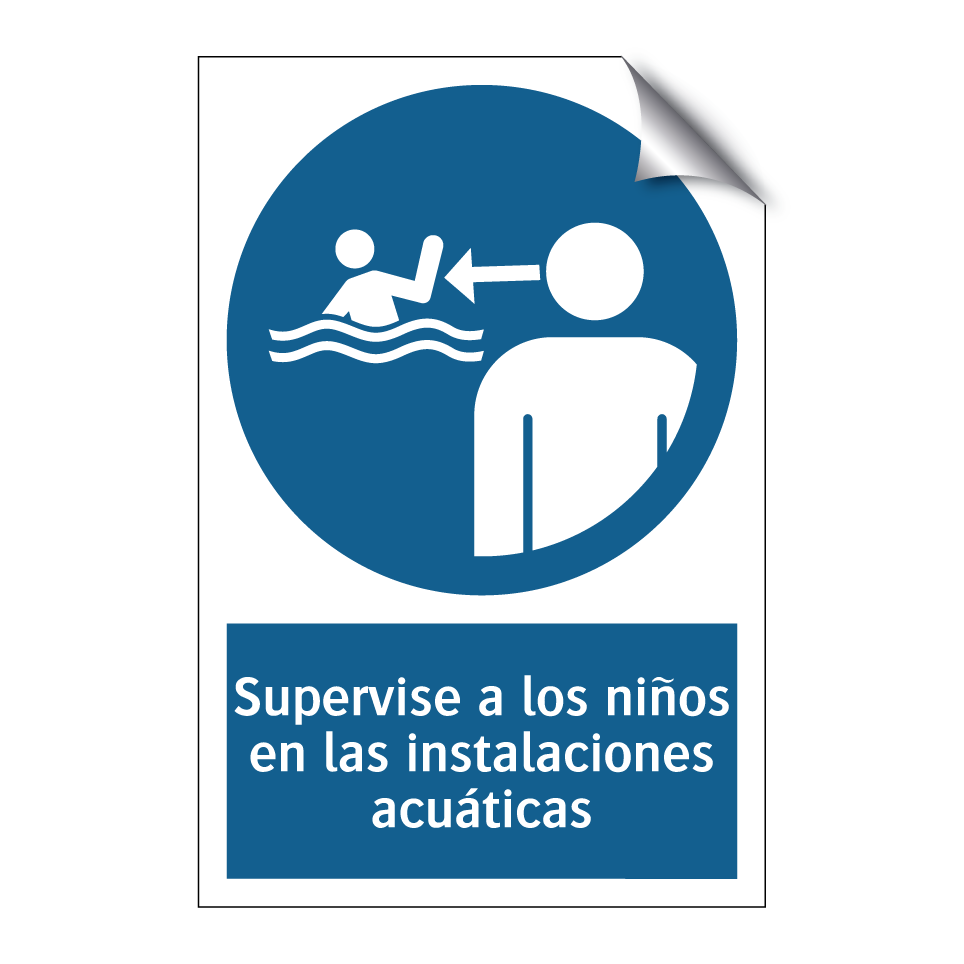Supervise a los niños en las instalaciones acuáticas