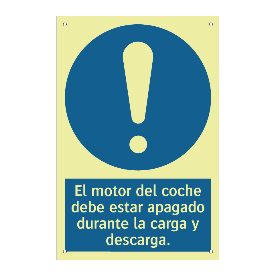 El motor del coche debe estar apagado durante la carga y descarga.
