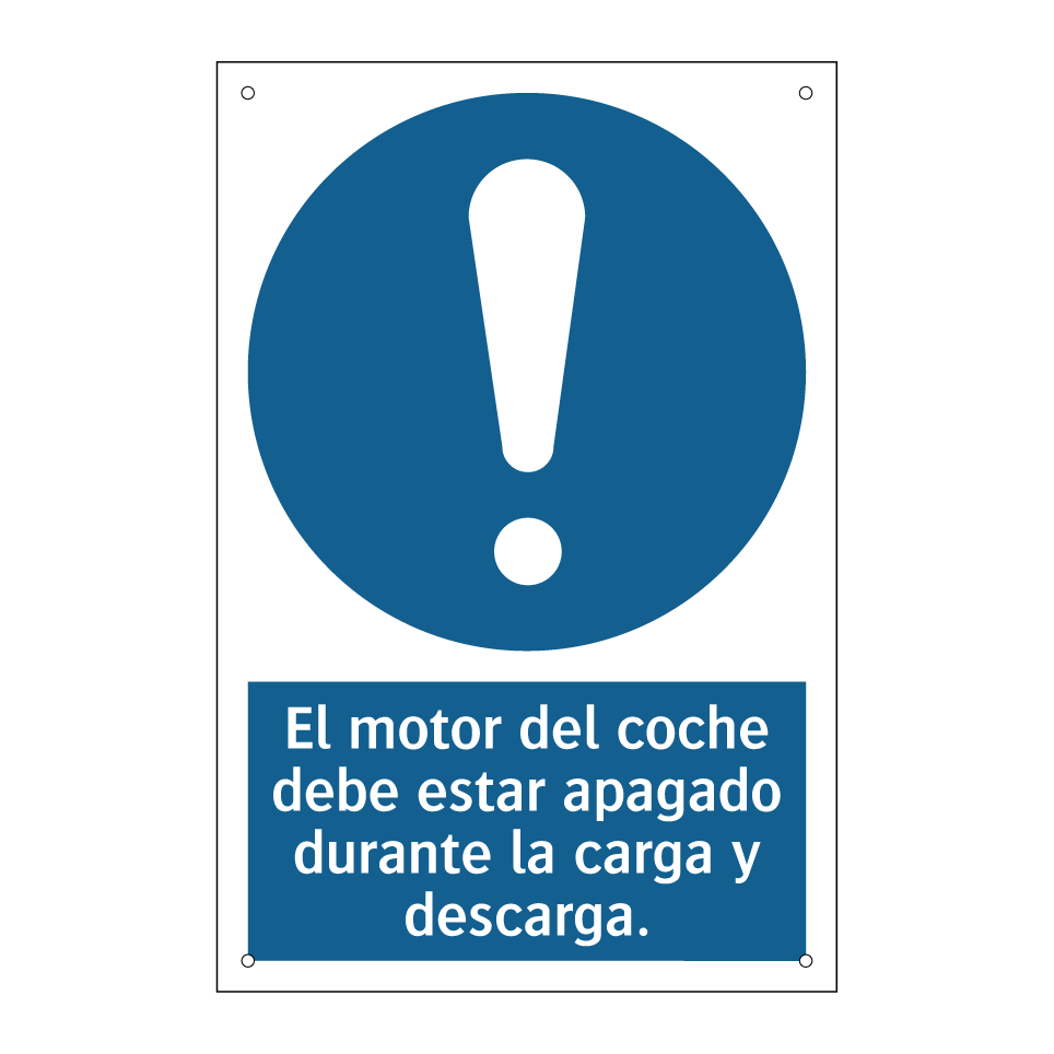 El motor del coche debe estar apagado durante la carga y descarga.
