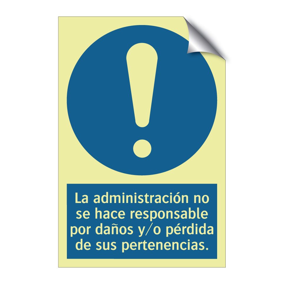 La administración no se hace responsable por daños y/o pérdida de sus pertenencias.
