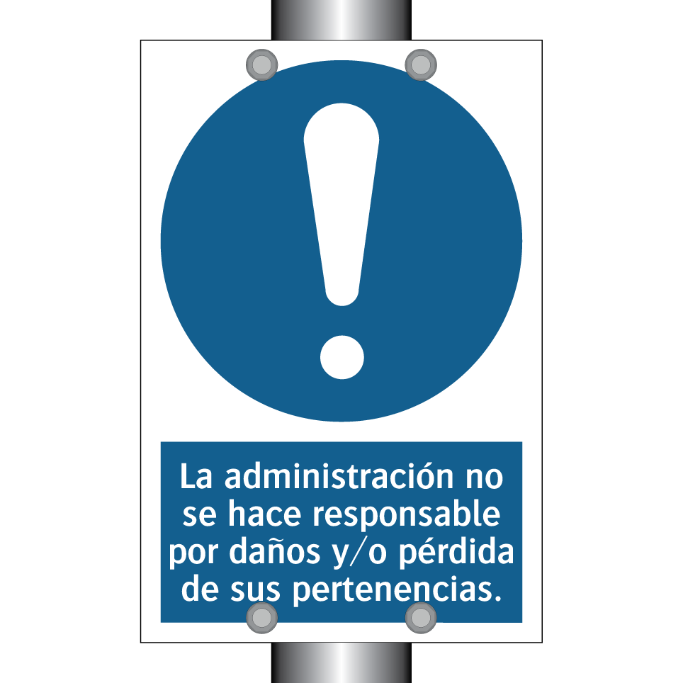 La administración no se hace responsable por daños y/o pérdida de sus pertenencias.