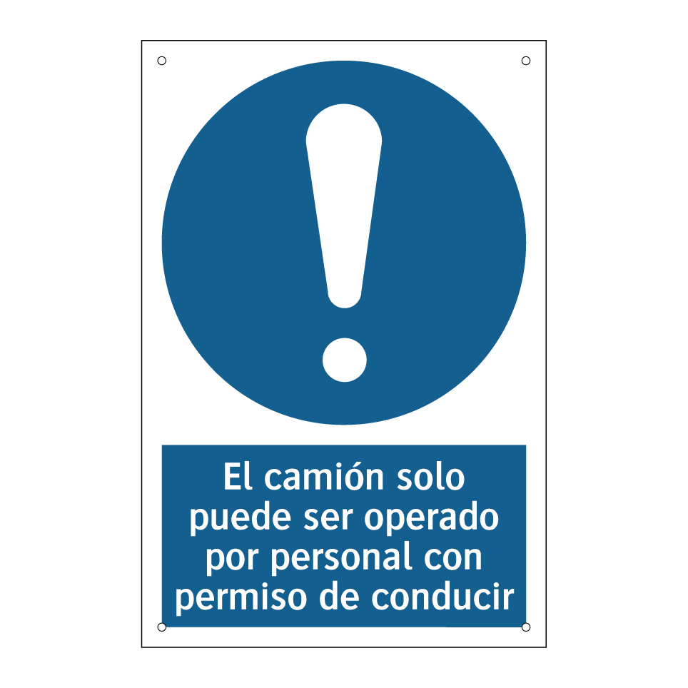 El camión solo puede ser operado por personal con permiso de conducir