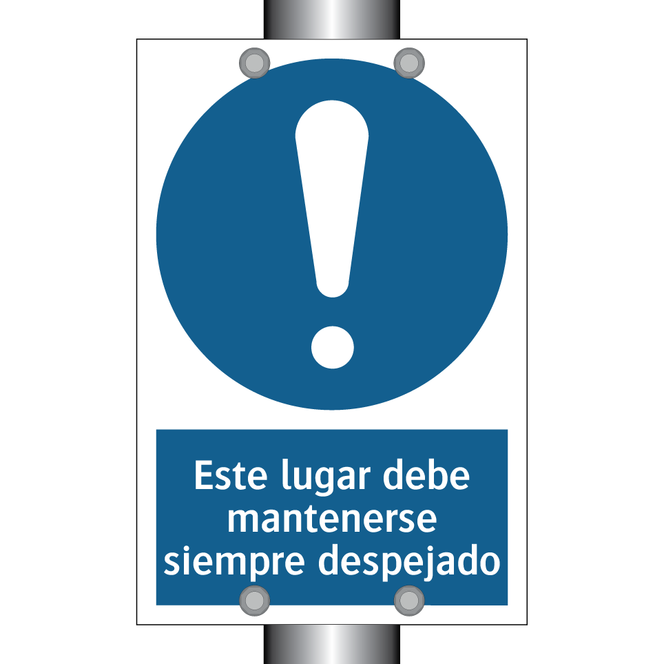 Este lugar debe mantenerse siempre despejado