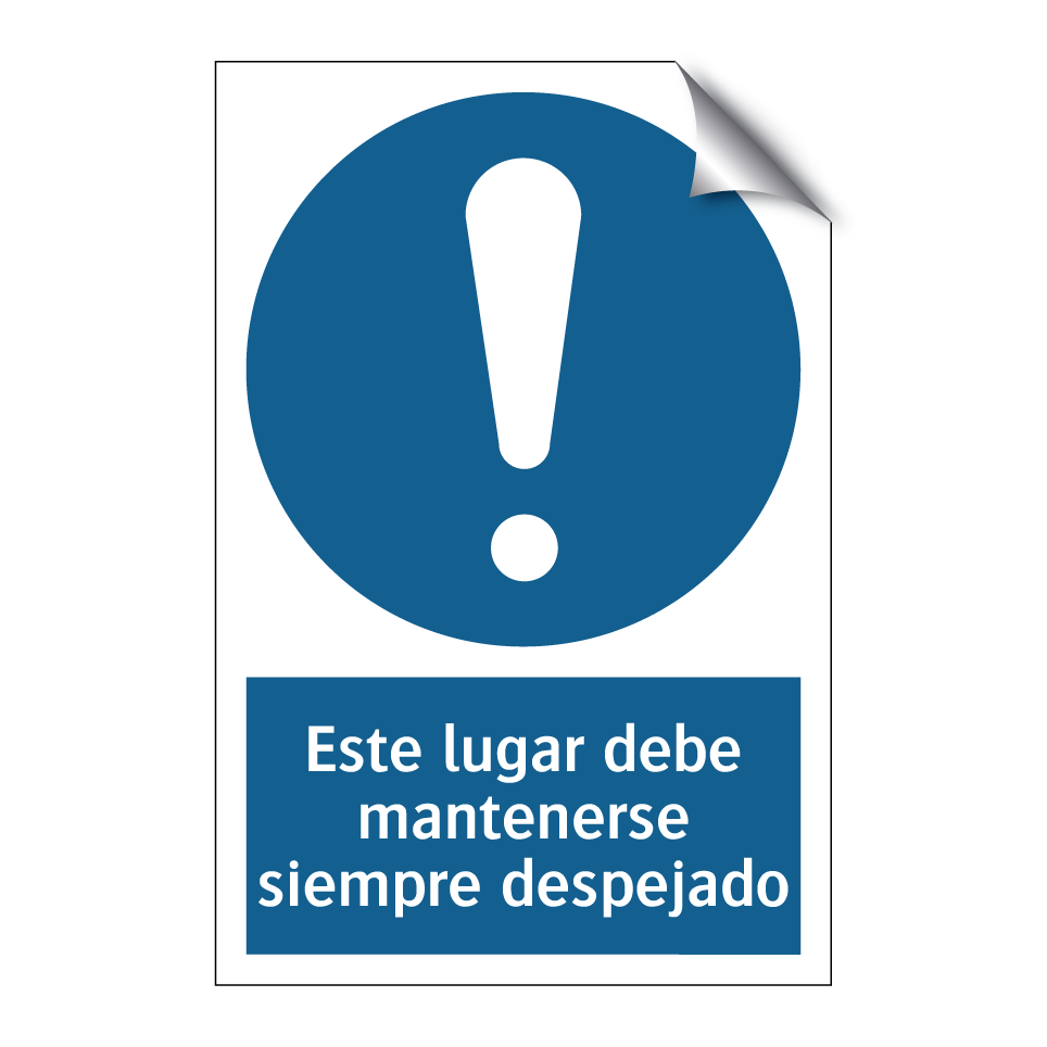 Este lugar debe mantenerse siempre despejado