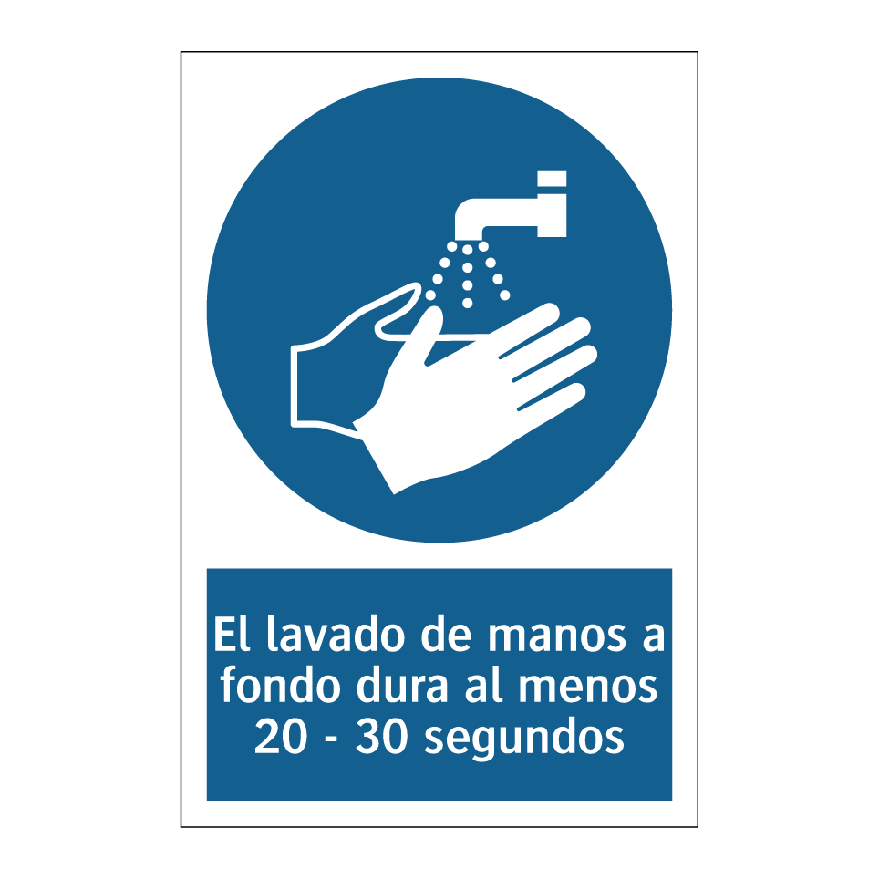 El lavado de manos a fondo dura al menos 20 - 30 segundos