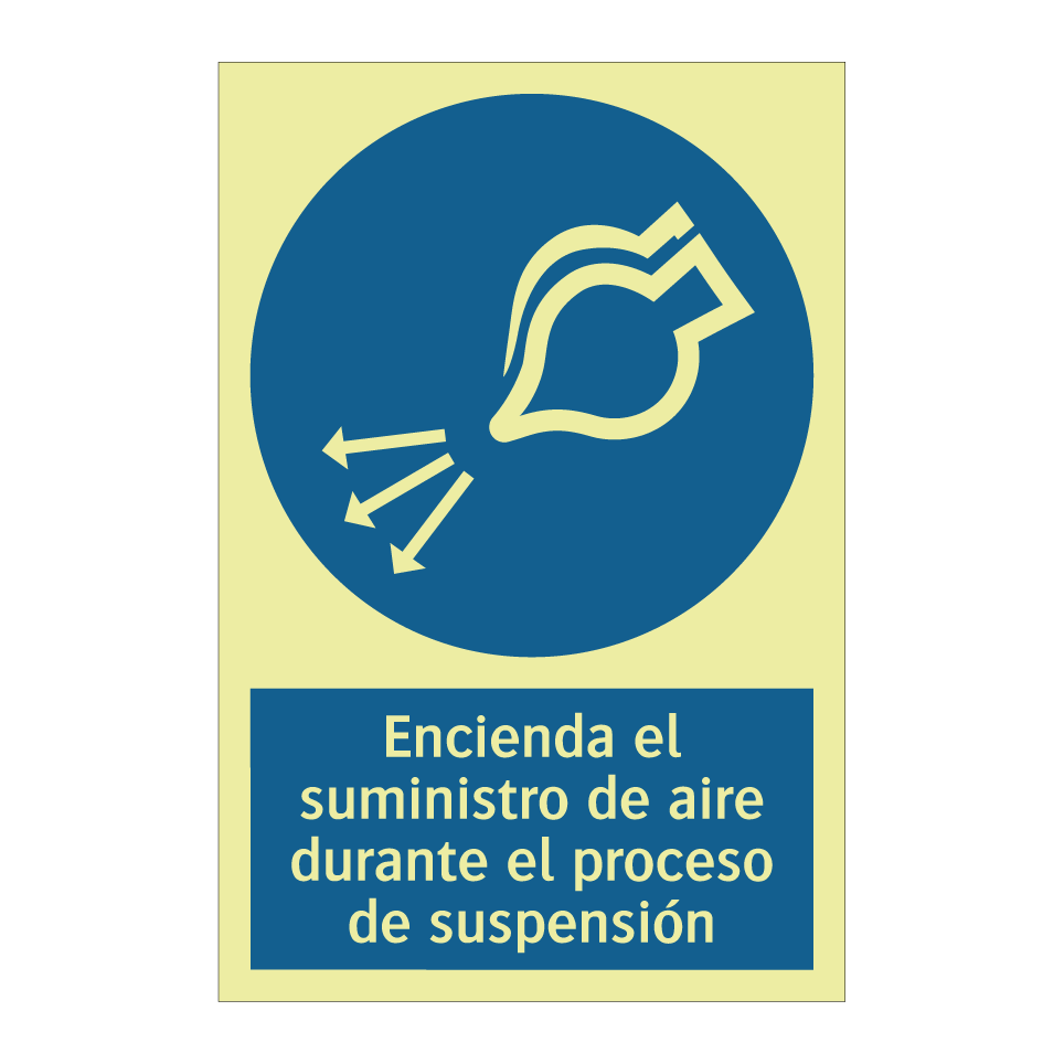 Encienda el suministro de aire durante el proceso de suspensión