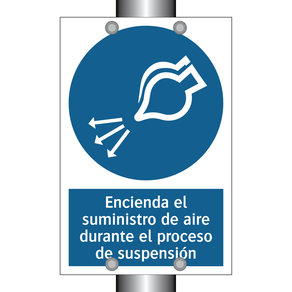 Encienda el suministro de aire durante el proceso de suspensión