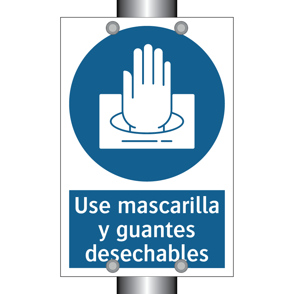 Use mascarilla y guantes desechables