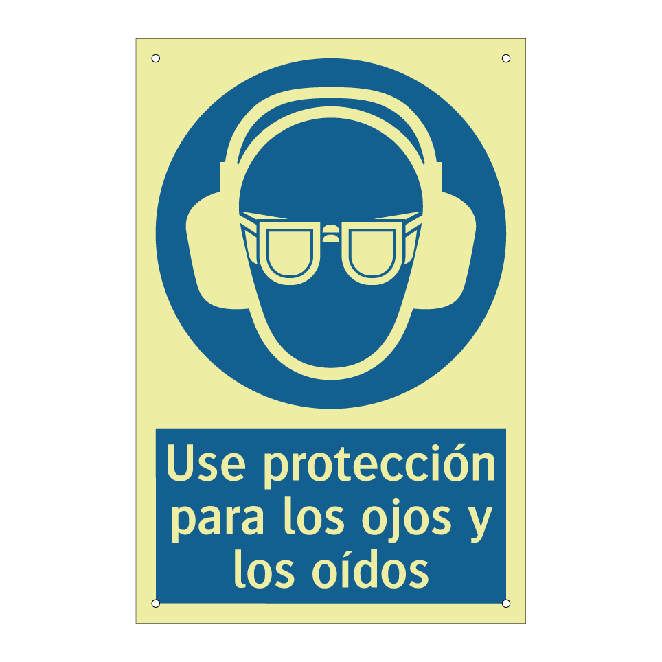 Use protección para los ojos y los oídos