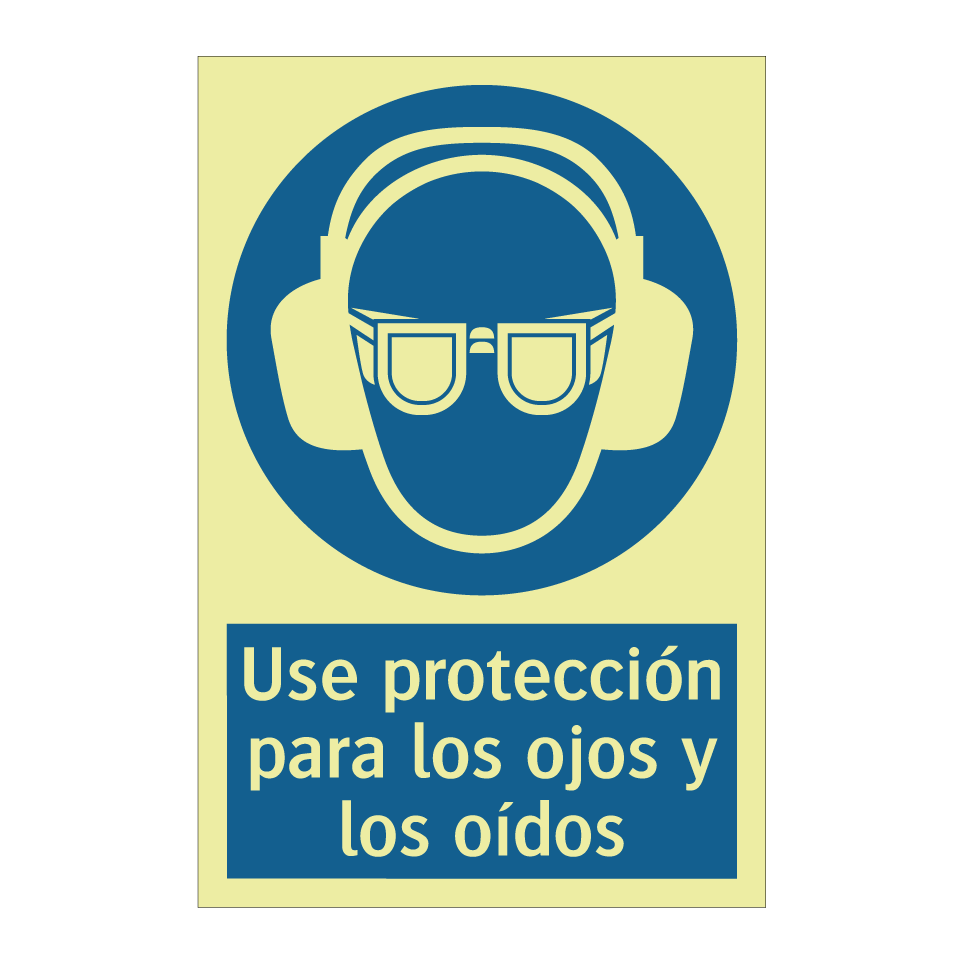 Use protección para los ojos y los oídos