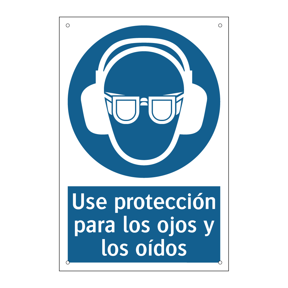 Use protección para los ojos y los oídos