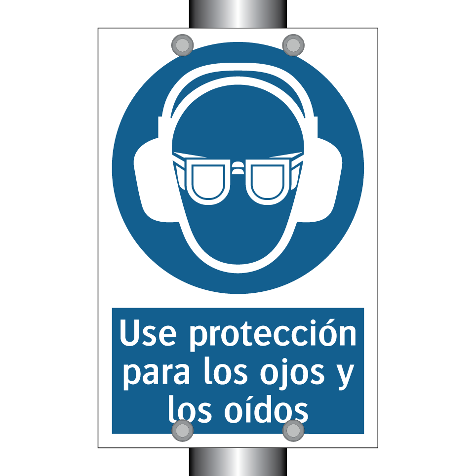 Use protección para los ojos y los oídos