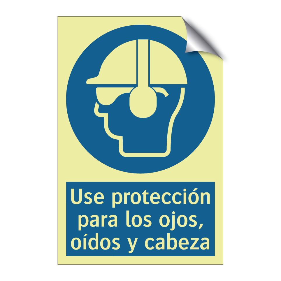 Use protección para los ojos, oídos y cabeza