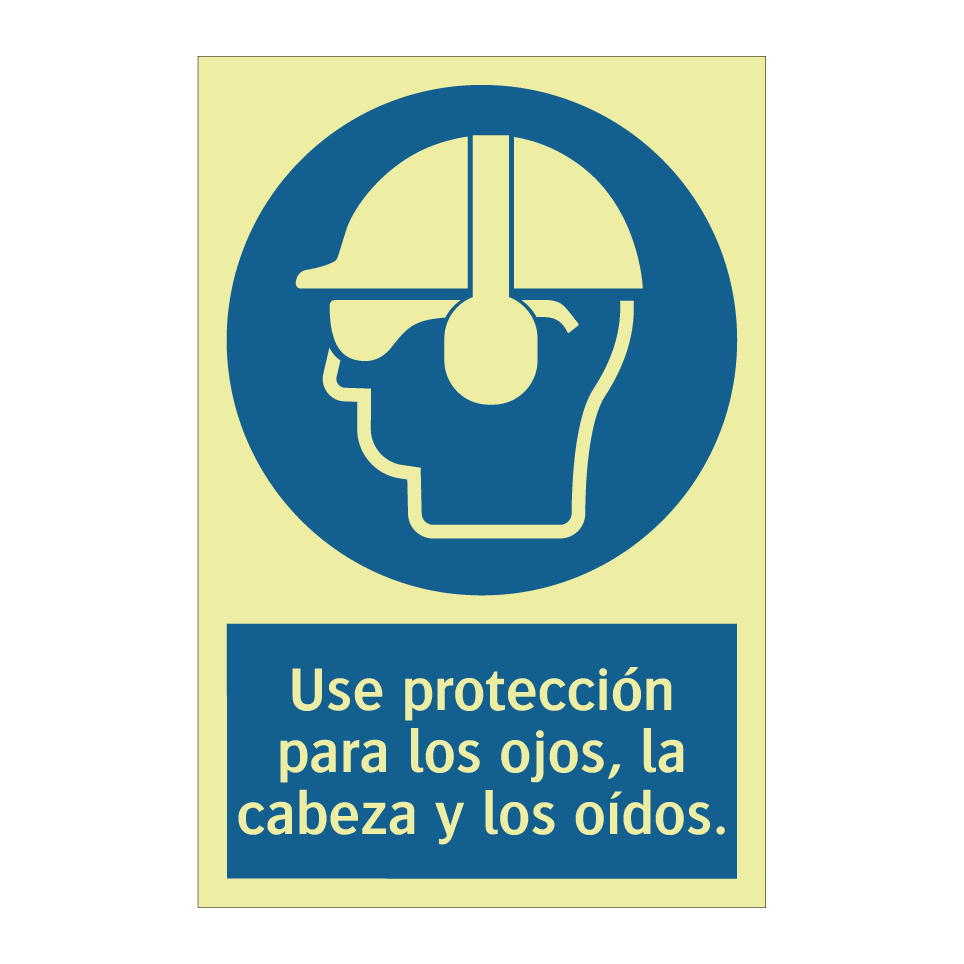 Use protección para los ojos, la cabeza y los oídos.