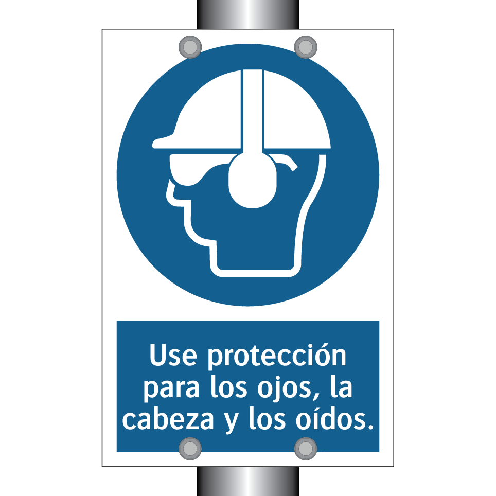 Use protección para los ojos, la cabeza y los oídos.