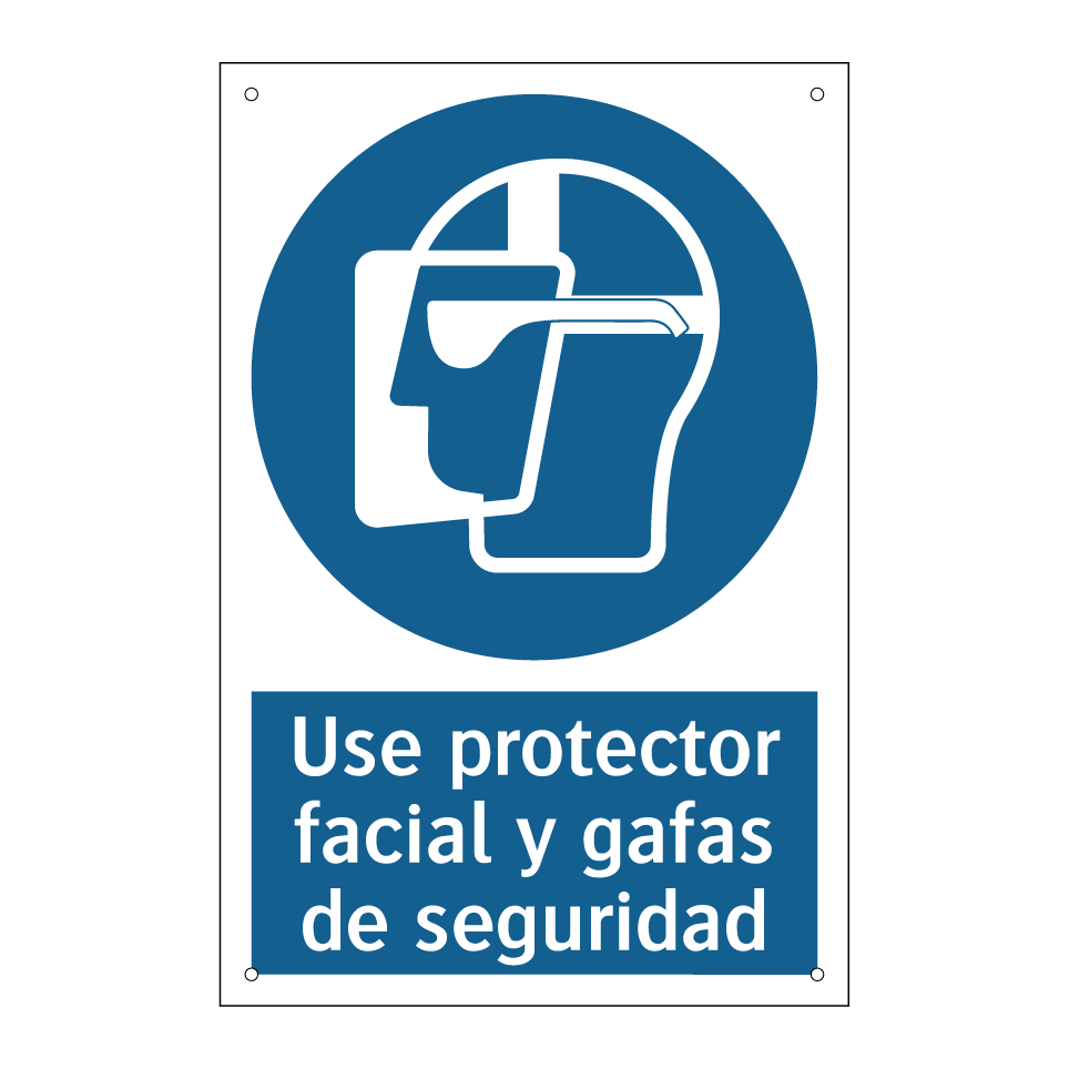 Use protector facial y gafas de seguridad