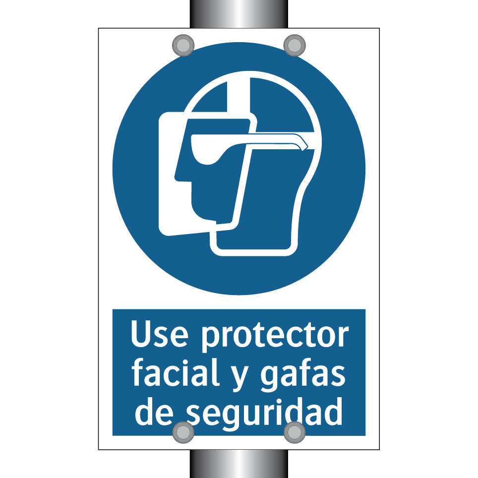 Use protector facial y gafas de seguridad