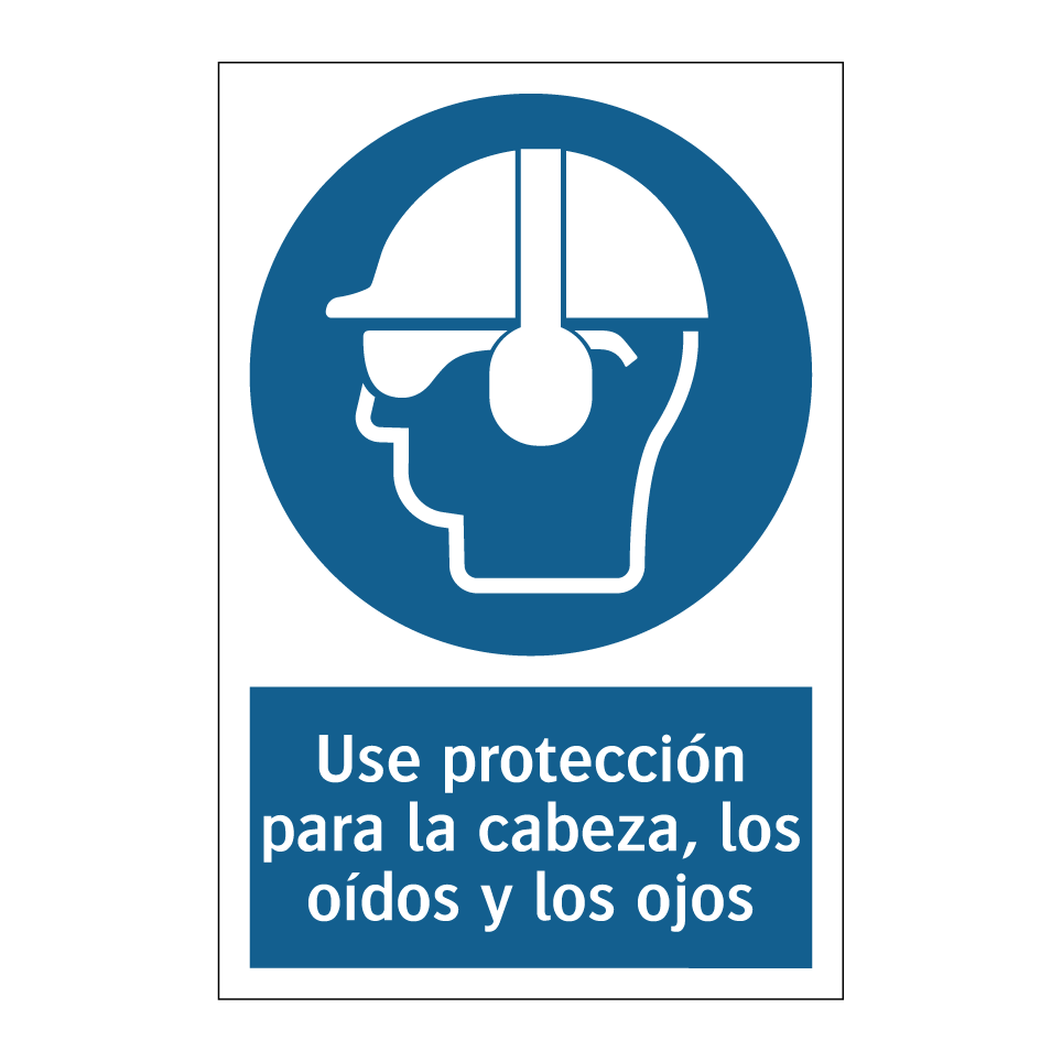 Use protección para la cabeza, los oídos y los ojos