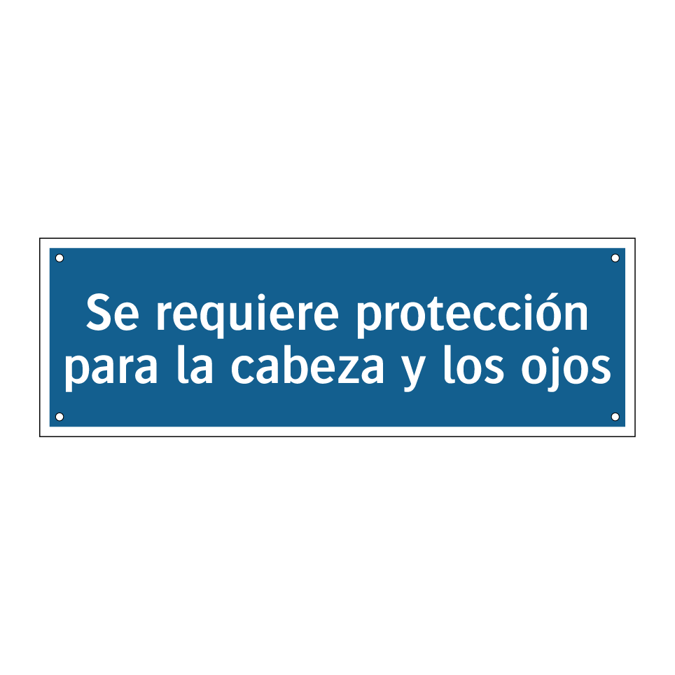 Se requiere protección para la cabeza y los ojos