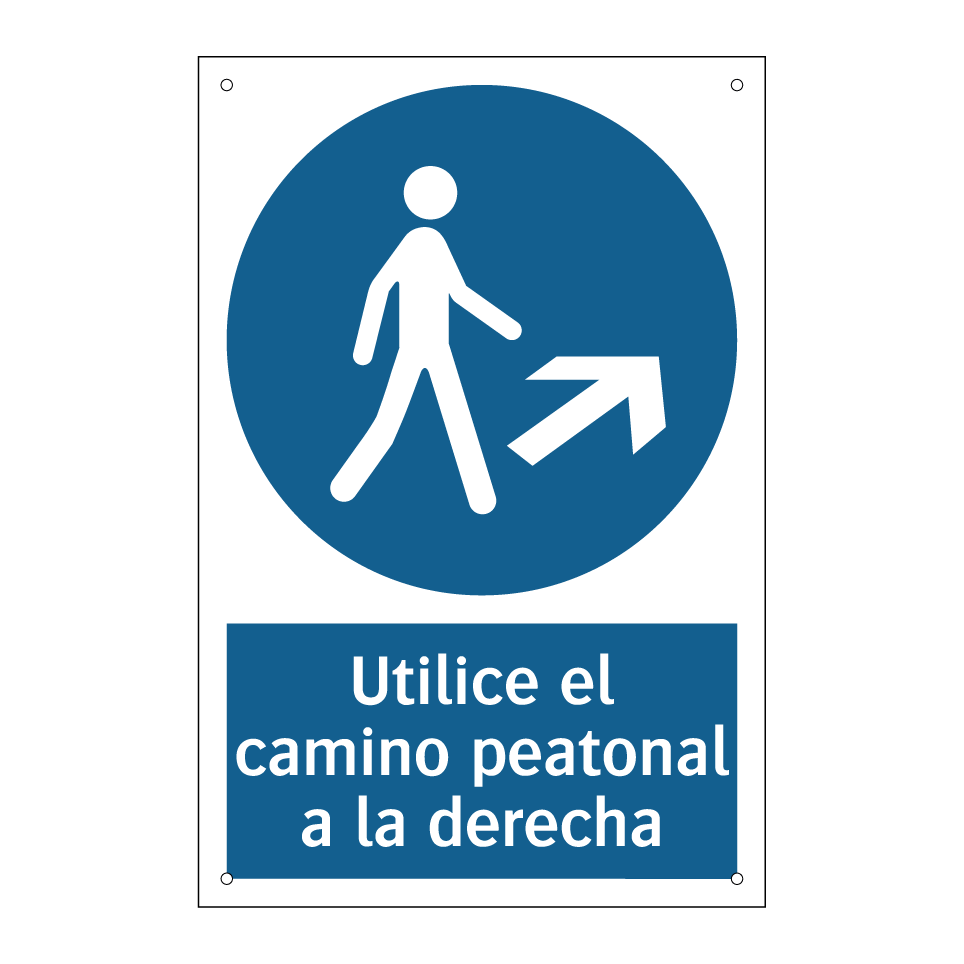 Utilice el camino peatonal a la derecha