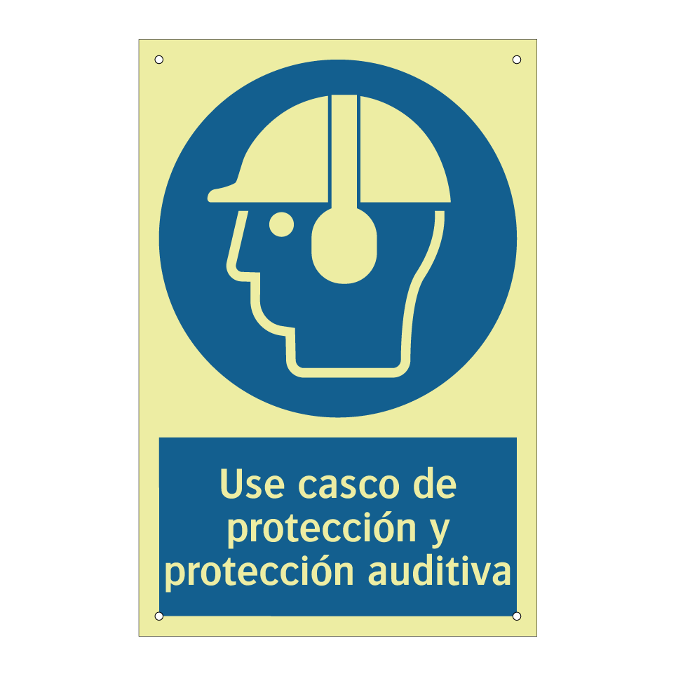 Use casco de protección y protección auditiva