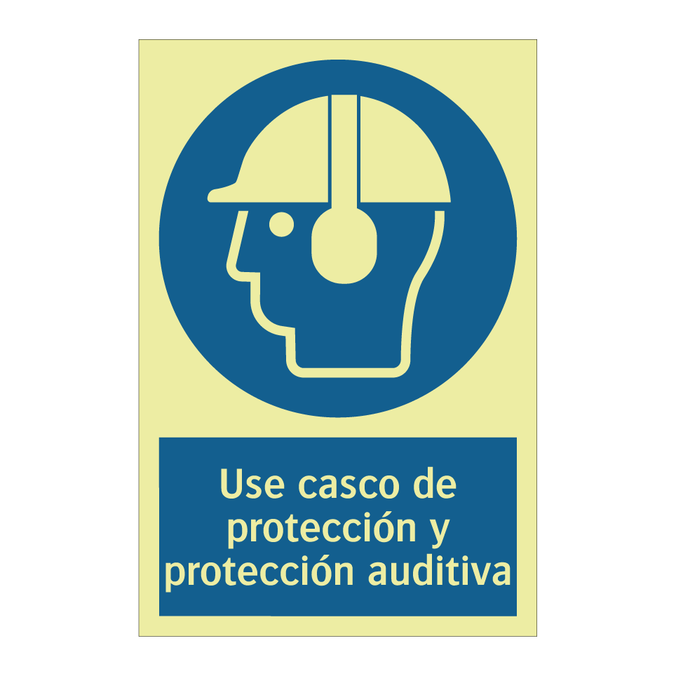 Use casco de protección y protección auditiva