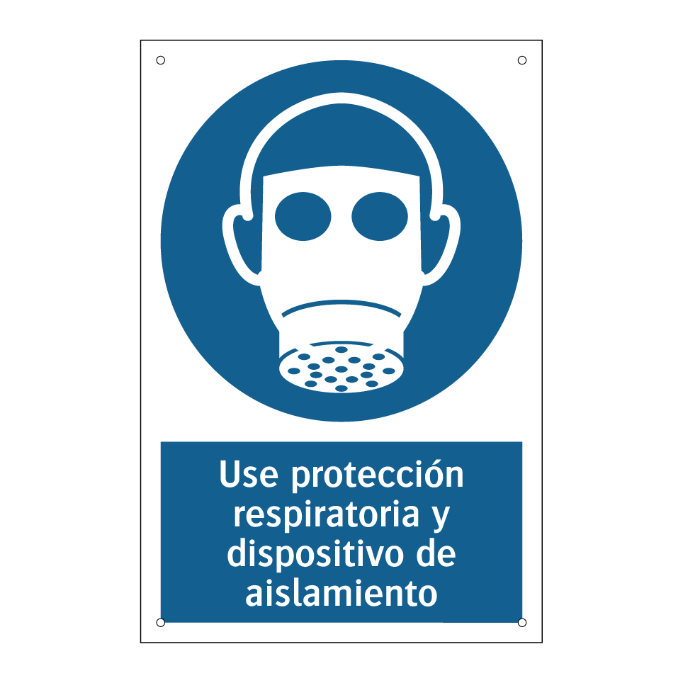 Use protección respiratoria y dispositivo de aislamiento