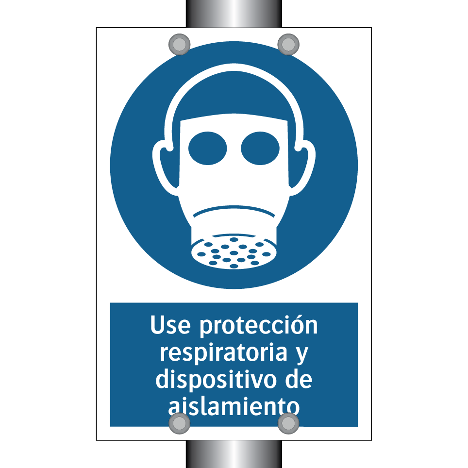 Use protección respiratoria y dispositivo de aislamiento