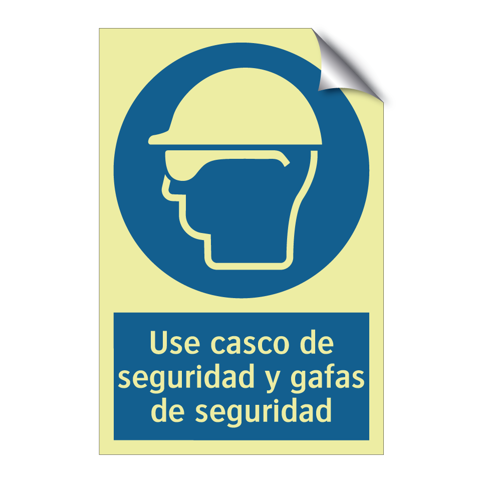 Use casco de seguridad y gafas de seguridad