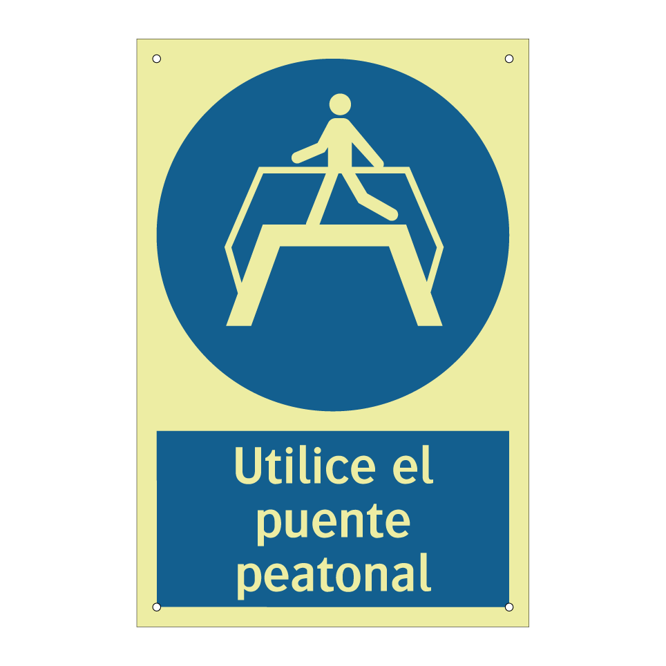 Utilice el puente peatonal