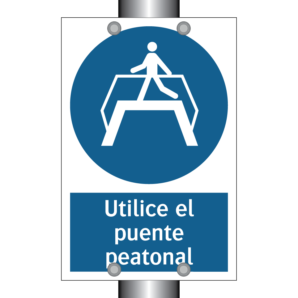Utilice el puente peatonal