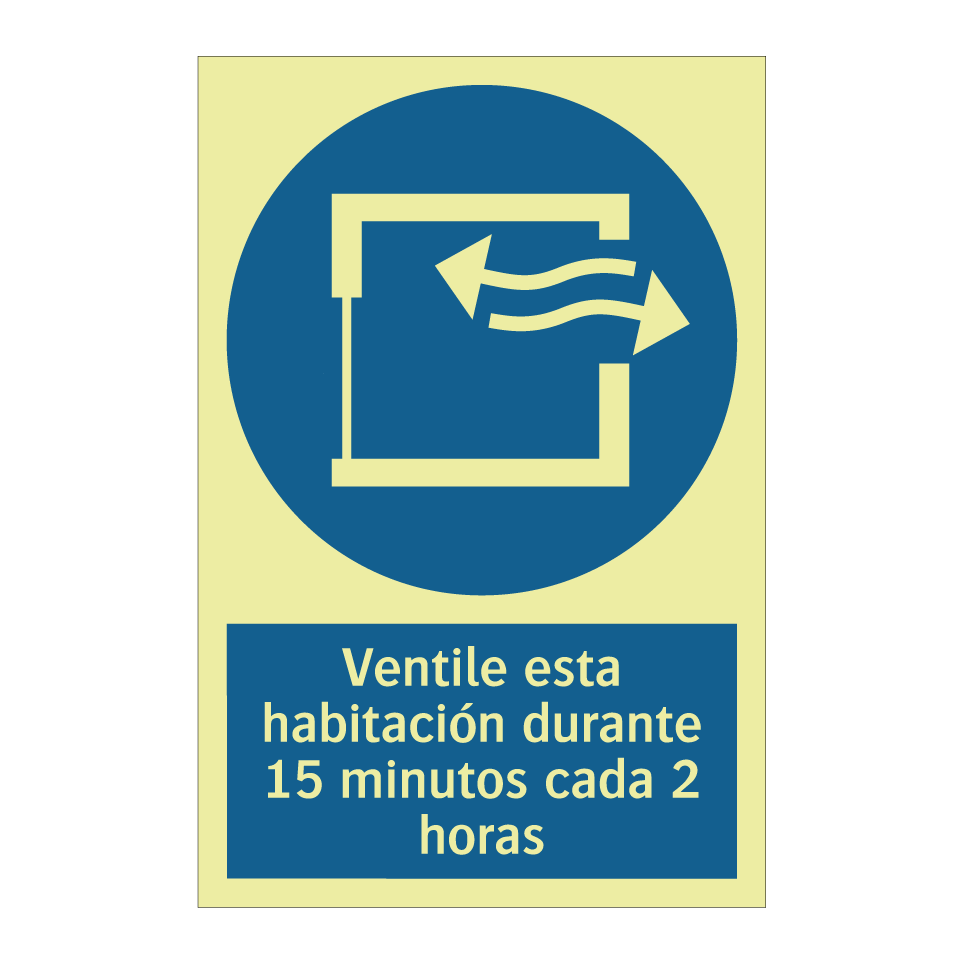 Ventile esta habitación durante 15 minutos cada 2 horas