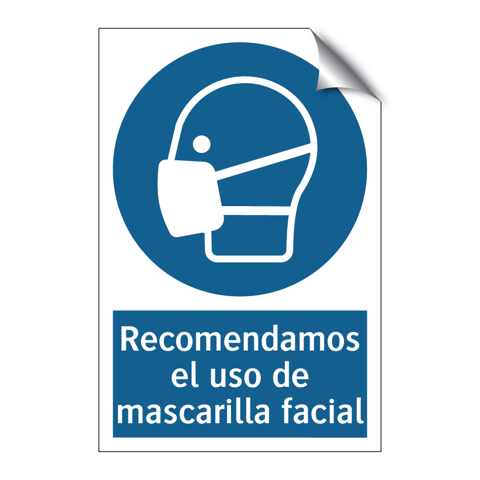 Recomendamos el uso de mascarilla facial