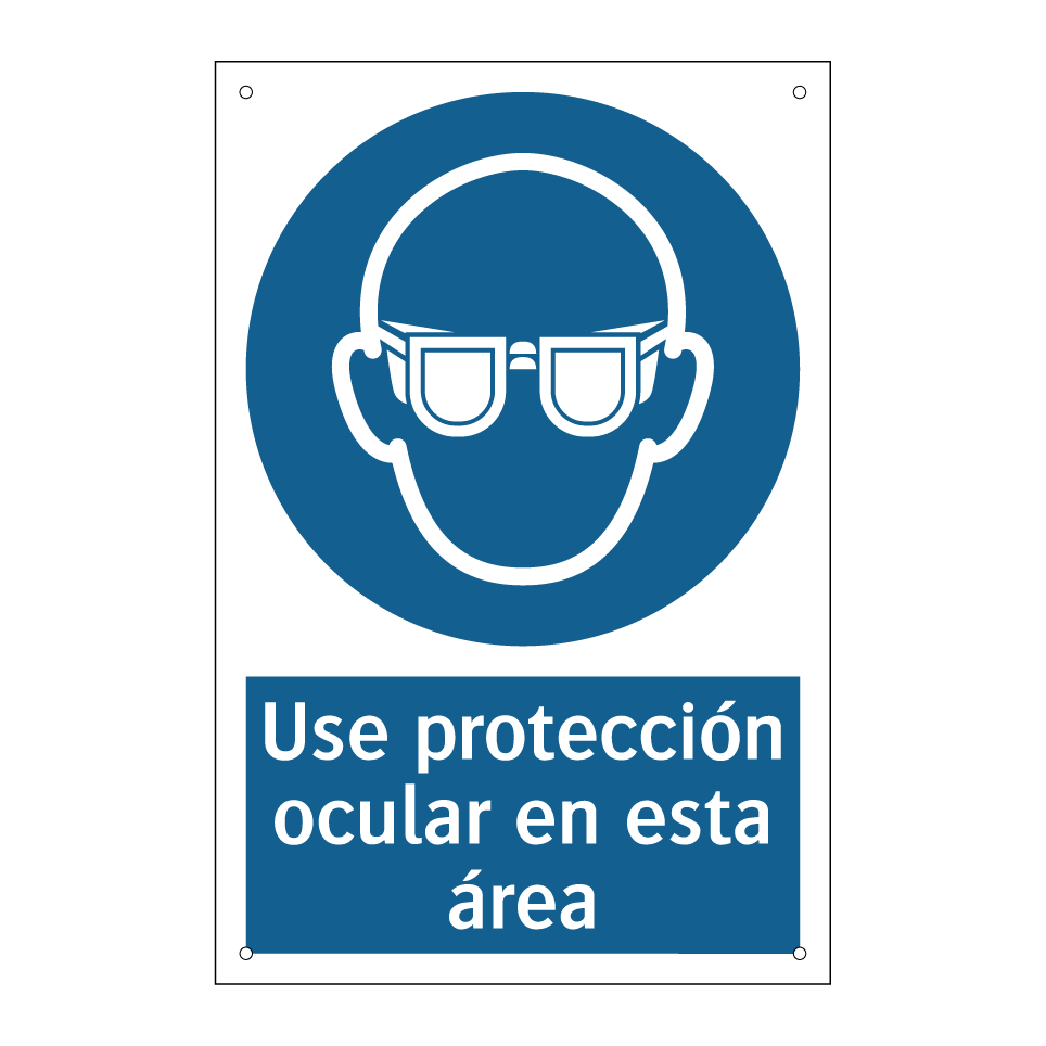 Use protección ocular en esta área